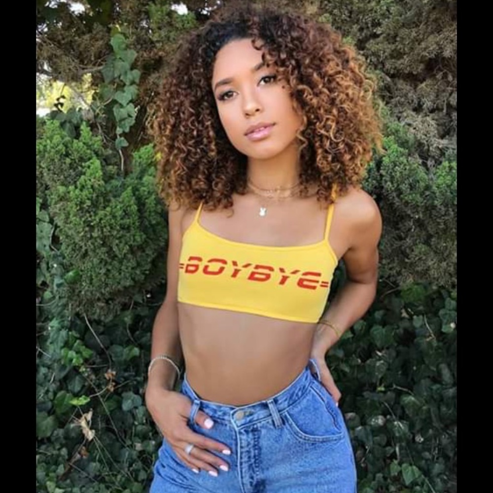 ⭐️LAST1!”Boy Bye” Racer crop top 💛🥊 - Picture 3 of 8